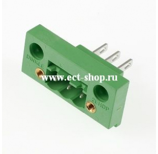 Клеммная колодка DINKLE 2EHDP-03P, 3 контакта, сечение провода - мм2, ток 18 A, Зеленый