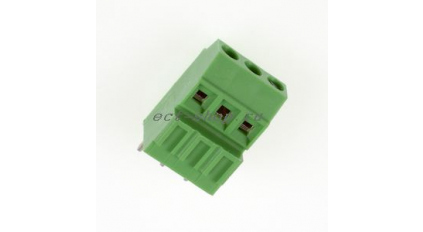Клеммная колодка DINKLE EEK381V-03P, Винтовая, 3 контакта, сечение провода 0.5-1.5 мм2, ток 12 A, Зеленый фото 1