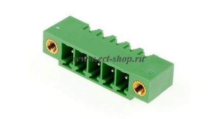 Клеммная колодка DINKLE ECH381VM-05P, 5 контактов, сечение провода - мм2, ток 14 A, Зеленый фото 1