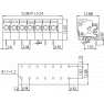 Клеммная колодка DINKLE 142R-20P, Пружинная, 20 контактов, сечение провода 0.5-1.5 мм2, ток 17.5 A, Зеленый фото 6