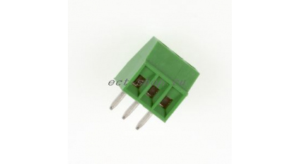 Клеммная колодка DINKLE EK254V-03P, Винтовая, 3 контакта, сечение провода 0.2-1.5 мм2, ток 8 A, Зеленый фото 1