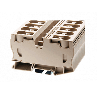 Клеммная колодка DINKLE AK35, Пружинная, сечение провода 2.5-35 мм2, ток 125 A, Бежевый