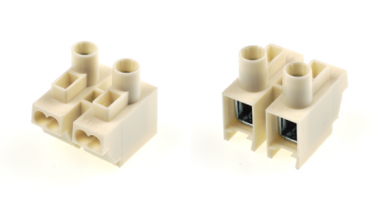 Клеммная колодка HEAVY POW. PA11-2, 2 контакта, сечение провода 1-2.5 мм2, ток 17.5 A, Бежевый фото 1