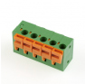 Клеммная колодка DINKLE 142R-05P, Пружинная, 5 контактов, сечение провода 0.5-1.5 мм2, ток 17.5 A, Зеленый фото 2