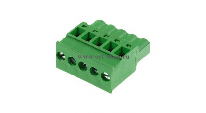 Клеммная колодка DINKLE 2ESDPL-05P, Винтовая, 5 контактов, сечение провода 0.2-4 мм2, ток 18 A, Зеленый фото 1