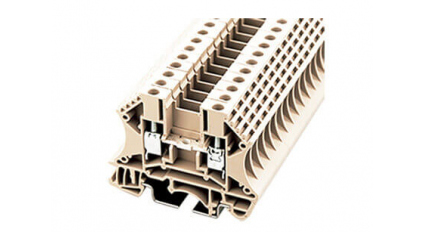 Клеммная колодка DINKLE DK4, Винтовая, сечение провода 0.5-4 мм2, ток 32 A, Бежевый фото 1