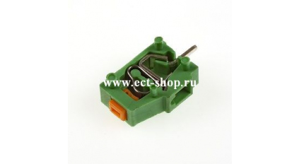 Клеммная колодка DINKLE WWR500A, Пружинная, 1 контакт, сечение провода 0.5-2.5 мм2, ток 24 A, Зеленый фото 1