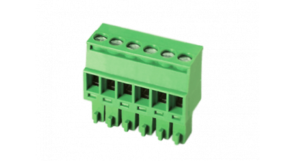 Клеммная колодка DINKLE EC350R-06P, Винтовая, 6 контактов, сечение провода 0.2-1.5 мм2, ток 14 A, Зеленый фото 1