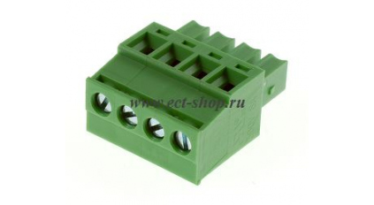 Клеммная колодка DINKLE EC381RL-04P, Винтовая, 4 контакта, сечение провода 0.2-1.5 мм2, ток 14 A, Зеленый фото 1
