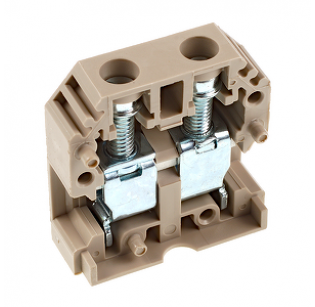 Клеммная колодка DINKLE PM10, Винтовая, сечение провода 1.5-10 мм2, ток 57 A, Бежевый