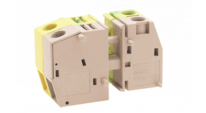 Клеммная колодка DINKLE PPACN-10Z, Винтовая, сечение провода 0.5-16 мм2, ток 76 A, Бежевый фото 1