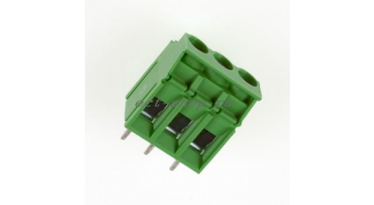 Клеммная колодка DINKLE ESK508V-03P, Винтовая, 3 контакта, сечение провода 0.5-2.5 мм2, ток 24 A, Зеленый фото 1
