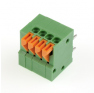Клеммная колодка DINKLE 141R-04P, Пружинная, 4 контакта, сечение провода 0.14-0.5 мм2, ток 6 A, Зеленый фото 2