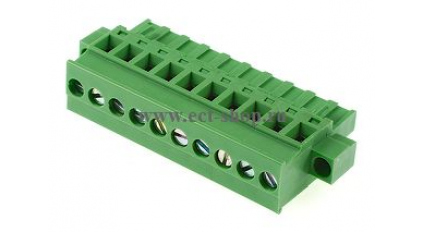 Клеммная колодка DINKLE 2ESDPM-10P, Винтовая, 10 контактов, сечение провода 0.2-4 мм2, ток 18 A, Зеленый фото 1