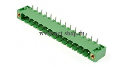 Клеммная колодка DINKLE 5EHDRM-14P, 14 контактов, сечение провода - мм2, ток 18 A, Зеленый фото 1