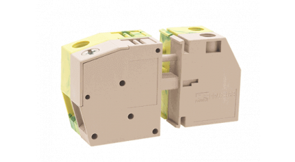 Клеммная колодка DINKLE PPAC-16, Винтовая, сечение провода 0.5-25 мм2, ток 101 A, Бежевый фото 1