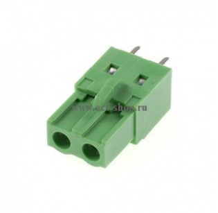Клеммная колодка DINKLE 2ESDCV-02P, 2 контакта, сечение провода - мм2, ток 18 A, Зеленый