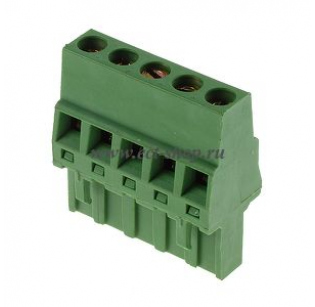 Клеммная колодка DINKLE 2ESDR-05P, Винтовая, 5 контактов, сечение провода 0.2-2.5 мм2, ток 18 A, Зеленый