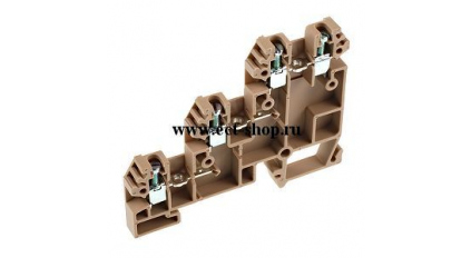 Клеммная колодка DINKLE D3KS2.5, Винтовая, сечение провода 0.5-2.5 мм2, ток 24 A, Бежевый фото 1