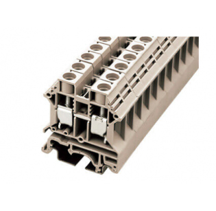 Клеммная колодка DINKLE DK10N, Винтовая, сечение провода 0.5-10 мм2, ток 57 A, Бежевый