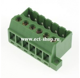 Клеммная колодка DINKLE 2EHDRS-06P, Винтовая, 6 контактов, сечение провода 0.5-2.5 мм2, ток 18 A, Зеленый
