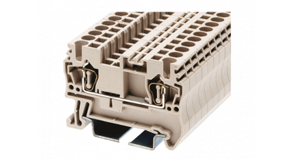 Клеммная колодка DINKLE AK2.5, Пружинная, сечение провода 0.2-2.5 мм2, ток 24 A, Бежевый фото 1