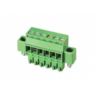 Клеммная колодка DINKLE EC381RM-06P, Винтовая, 6 контактов, сечение провода 0.2-1.5 мм2, ток 14 A, Зеленый