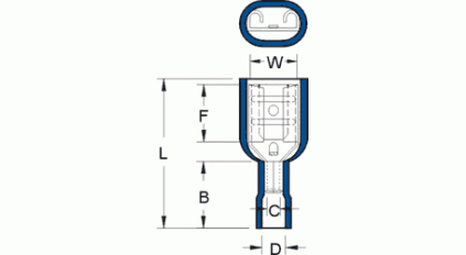 Кабельный разъем плоский faston 2.8 female KST FDFV2-110(8) (100шт) фото 2