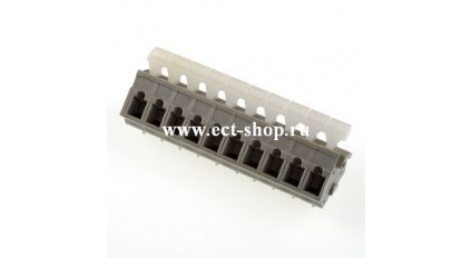 Клеммная колодка DINKLE WKA508A-10P, Пружинная, 10 контактов, сечение провода 0.5-2.5 мм2, ток 24 A, Серый фото 1