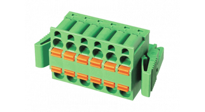 Клеммная колодка DINKLE 2ESDBAT-03P, Пружинная, 3 контакта, сечение провода 0.2-2.5 мм2, ток 15 A, Зеленый фото 3