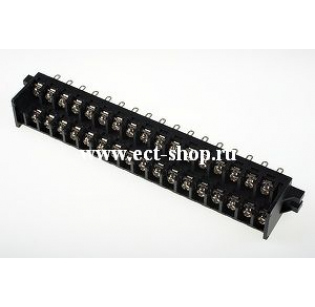 Клеммная колодка DINKLE 2DN-A02W-34, Винт, 34 контакта, сечение провода 0.5-2.5 мм2, Черный