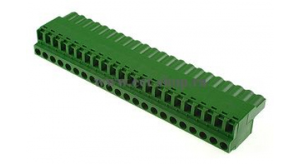 Клеммная колодка DINKLE 5ESDF-22P, Винтовая, 22 контакта, сечение провода 0.2-4 мм2, ток 18 A, Зеленый фото 1