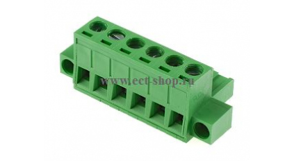 Клеммная колодка DINKLE 2ESDVM-06P, Винтовая, 6 контактов, сечение провода 0.2-4 мм2, ток 18 A, Зеленый фото 1