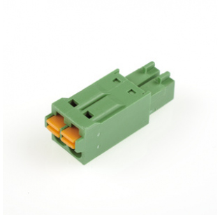 Клеммная колодка DINKLE 0221-2002, Пружинная, 2 контакта, сечение провода 0.2-1.5 мм2, ток 8 A, Зеленый