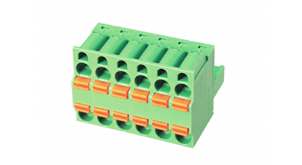 Клеммная колодка DINKLE 2ESDBA-03P, Пружинная, 3 контакта, сечение провода 0.2-2.5 мм2, ток 15 A, Зеленый фото 3