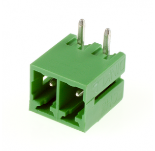 Клеммная колодка DINKLE ECH350R-02P, 2 контакта, сечение провода - мм2, ток 14 A, Зеленый