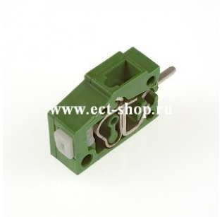 Клеммная колодка DINKLE WWR750A, Пружина, 1 контакт, сечение провода 0.5-2.5 мм2, ток 24 A, Зеленый