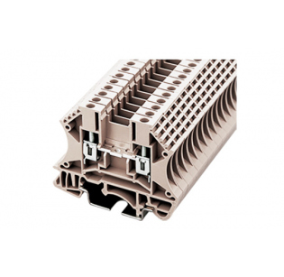 Клеммная колодка DINKLE DK2.5, Винтовая, сечение провода 0.5-2.5 мм2, ток 24 A, Бежевый