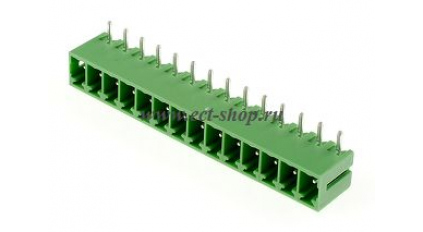 Клеммная колодка DINKLE ECH350R-14P, 14 контактов, сечение провода - мм2, ток 14 A, Зеленый фото 1