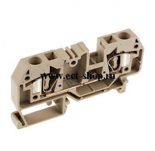 Клеммная колодка DINKLE SK6, Пружинная, сечение провода 0.5-6 мм2, ток 41 A, Бежевый