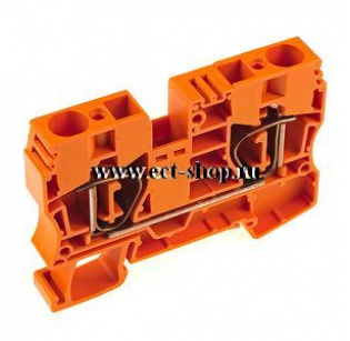 Клеммная колодка DINKLE AK10-OR, Пружинная, сечение провода 1.5-10 мм2, ток 57 A, Оранжевый