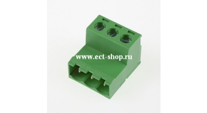 Клеммная колодка DINKLE 2ESH-03P, Винтовая, 3 контакта, сечение провода 0.25-2.5 мм2, ток 12 A, Зеленый фото 1