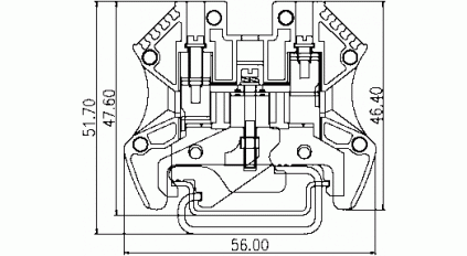 Клеммная колодка DINKLE DK2.5-PE, Винтовая, сечение провода 0.5-2.5 мм2, ток 24 A, Желто-зеленый фото 2
