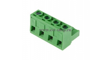 Клеммная колодка DINKLE 3ESDV-04P, Винтовая, 4 контакта, сечение провода 0.2-4 мм2, ток 18 A, Зеленый фото 1