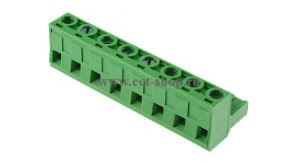 Клеммная колодка DINKLE 3ESDV-08P, Винтовая, 8 контактов, сечение провода 0.2-4 мм2, ток 18 A, Зеленый фото 1
