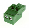 Клеммная колодка DINKLE EC381RL-02P, Винтовая, 2 контакта, сечение провода 0.2-1.5 мм2, ток 14 A, Зеленый фото 3