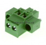 Клеммная колодка DINKLE EC381RLM-02P, Винтовая, 2 контакта, сечение провода 0.2-1.5 мм2, ток 14 A, Зеленый фото 3