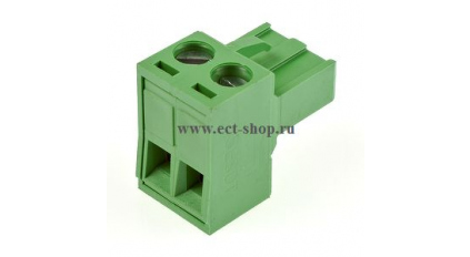 Клеммная колодка DINKLE 5ESDT-02P, Винтовая, 2 контакта, сечение провода 0.2-2.5 мм2, ток 18 A, Зеленый фото 1