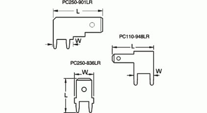 Клемма штыревая плоская на плату  KST PC250-901LR (1000шт) фото 3