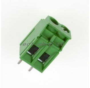 Клеммная колодка DINKLE ESK508V-02P, Винтовая, 2 контакта, сечение провода 0.5-2.5 мм2, ток 24 A, Зеленый